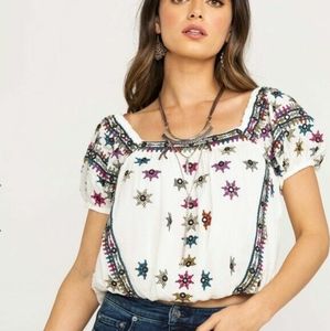 Women's Free People Aurura Embroidered Top, Size L